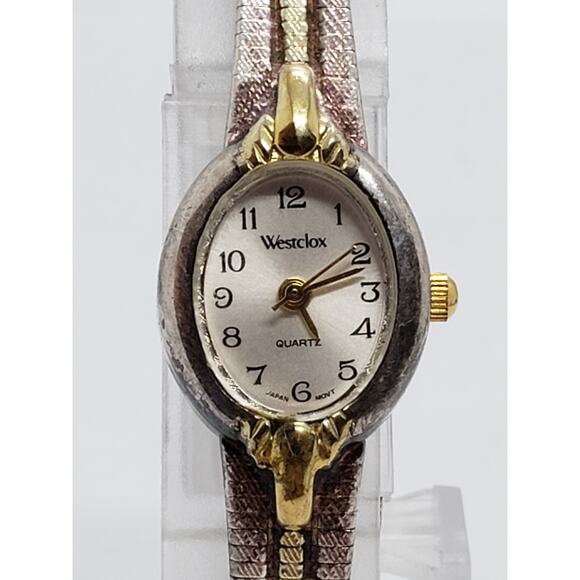 Westclox women's dress watch Opalescent face with decorative band. Working watch - Picture 1 of 8